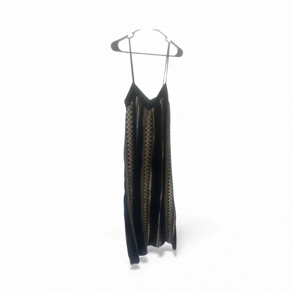black and gold boho dress Erika Peña LOLA BOHEMIAN HALTER MAXI DRESS Black / O/S